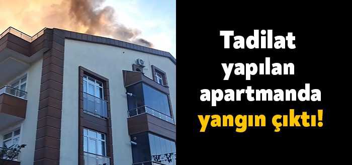 Kocaeli'de çatı tadilatı yapılan apartmanda yangın çıktı. Yangından dolayı 4