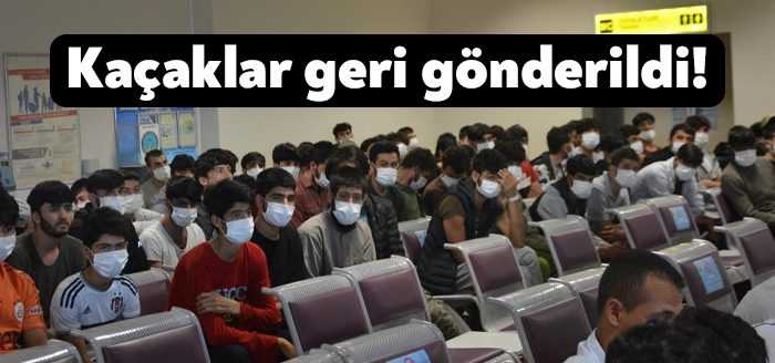 Kocaeli'de yapılan operasyonlarda yakalanan 136 düzensiz göçmen, Cengiz Topel Havalimanı’ndan