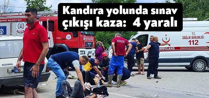 İzmit Kandıra yolu Kırkarmut sapağında 3 otomobilin çarpışması sonucu meydana