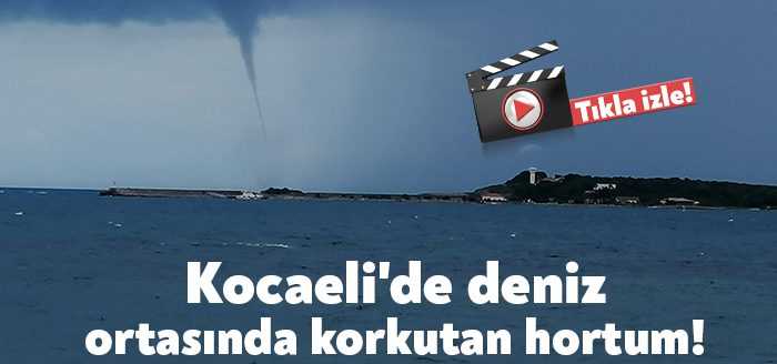 Kocaeli’nin Kandıra ilçesi Cebeci Sahilinde deniz ortasında çıkan hortum korkuttu.