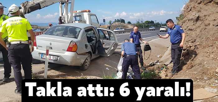 Körfez D-100 karayolunda kontrolden çıkan otomobilin takla atması sonucu meydana