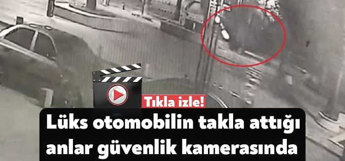 Kocaeli’de önünde seyir halinde olan otomobile çarpan lüks otomobil, takla