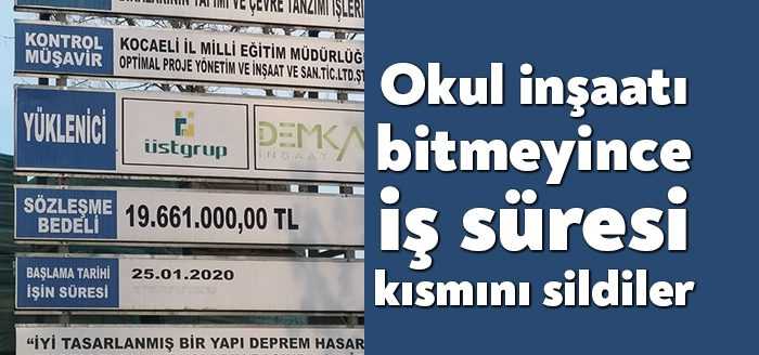 İzmit 23 Nisan İlkokulu sahasında ana okulu binası ve spor