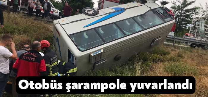 Kocaeli’de kontrolden çıkan otobüs şarampole yuvarlandı. Kazada çok sayıda yaralı
