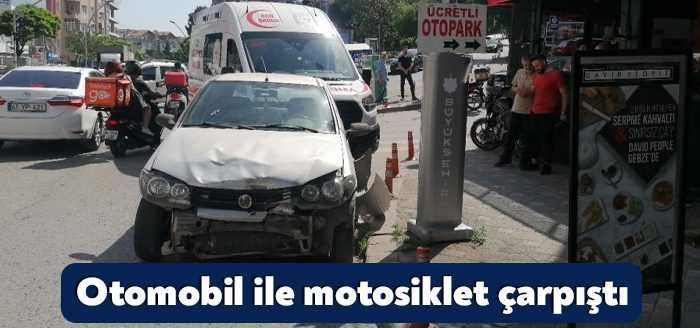 Kocaeli’de otomobil ile motosikletin çarpışması neticesinde motosiklet sürücüsü yaralandı.