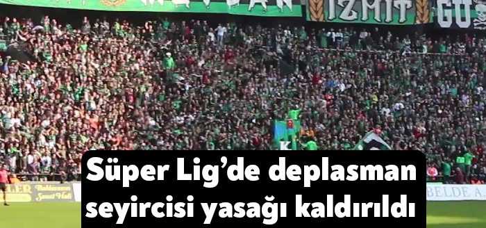 Türkiye Futbol Federasyonu (TFF), Süper Lig'de deplasman yasağının kaldırıldığını açıkladı.