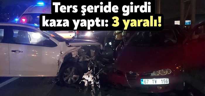 Kocaeli’nin Dilovası ilçesinde ters yöne giren otomobil, karşı istikametten gelen