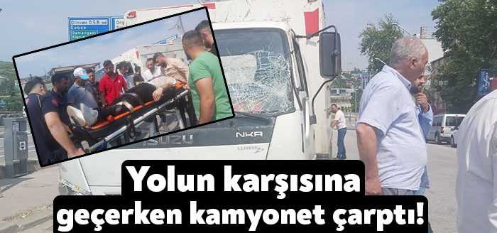 Kocaeli’nin Dilovası ilçesinde yolun karşısına geçerken kamyonetin çarptığı yaya yaralandı.
