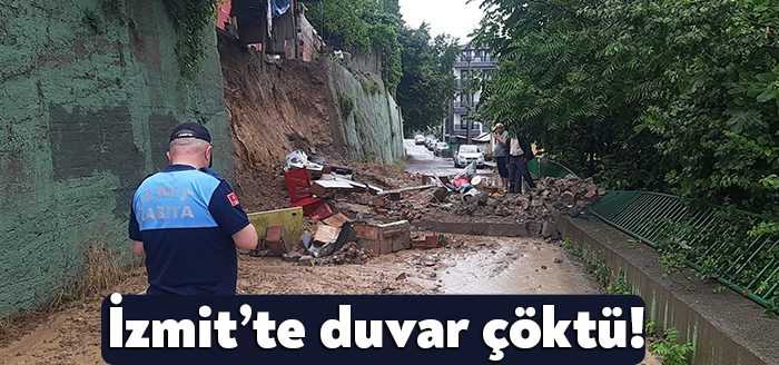 İzmit Belediyesi, yoğun yağmur yağışı sonrası Fatih Mahallesi’nde bulunan istinat