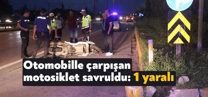 Kocaeli'nin Kartepe ilçesinde otomobil ile motosiklet çarpıştı. Savrulan motosikletin sürücüsü
