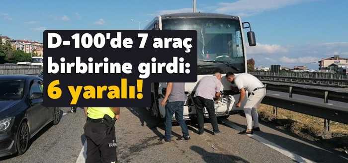 Kocaeli’nin Gebze ilçesi D-100 Karayolu’nda 7 aracın karıştığı zincirleme trafik
