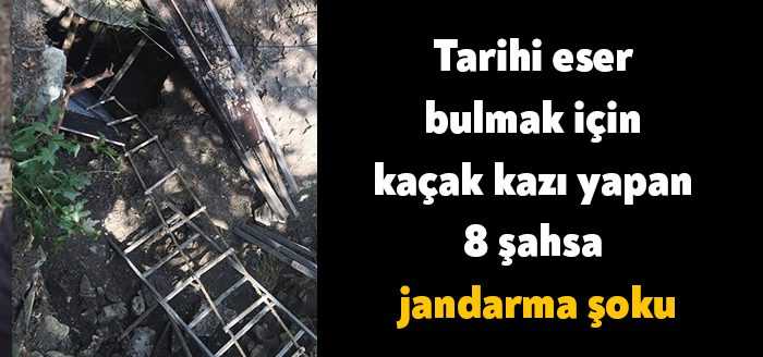 Kocaeli'de tarihi eser bulmak için kaçak kazı yapan 8 şahıs,