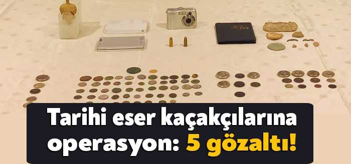 Kocaeli'de jandarma ekipleri tarafından yapılan operasyonda 79 sikke ve birçok