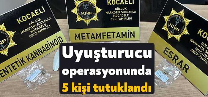 Kocaeli’de polis ekipleri tarafından yapılan uyuşturucu operasyonunda gözaltına alınan 13