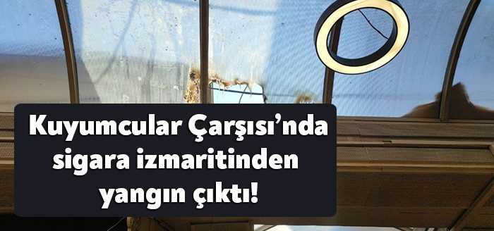 Kocaeli’de kuyumcular çarşısı çatısına atılan sigara izmariti sebebiyle küçük çaplı