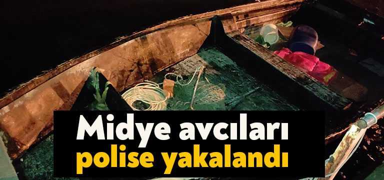 Körfez Yarımca’da yasak alanda yasak midye avcılığı yapan 2 kişi