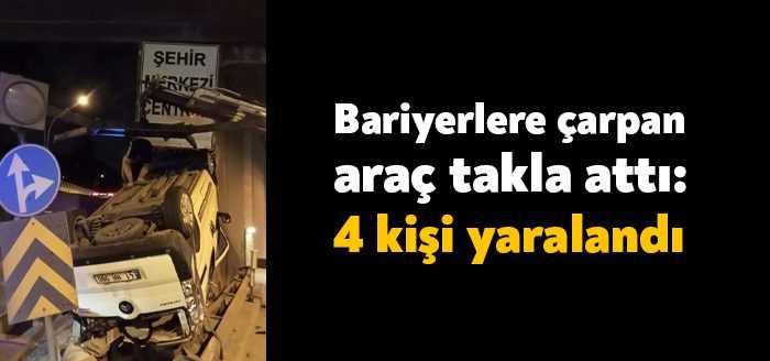 Kocaeli’de direksiyon hakimiyetini kaybeden sürücü önce bariyerlere ardından tünel ayağına