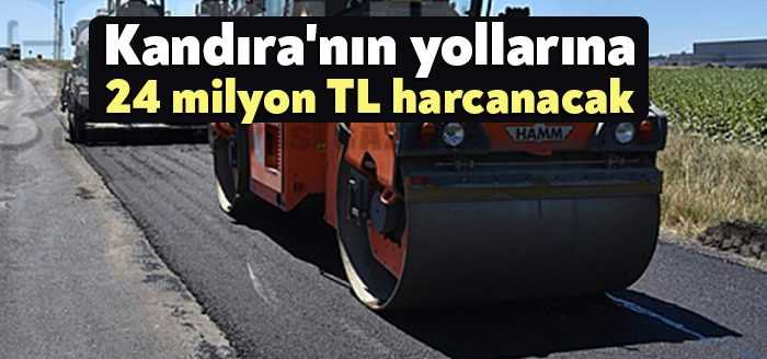 Kandıra'da bozulan yolların tamiri için Kocaeli Büyükşehir Belediyesi 24 milyon