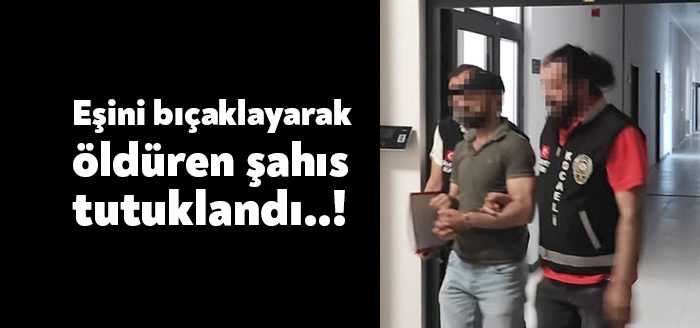 Gölcük'te eşini bıçaklayarak öldüren Yakup Göksu adliyeye sevk edildi. Göksu,