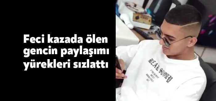Kocaeli'de trafik kazasında hayatını kaybeden 21 yaşındaki gencin, sosyal medya
