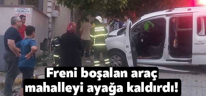 Kocaeli’nin Dilovası ilçesinde yokuş aşağıya inerken freni boşalan hafif ticari