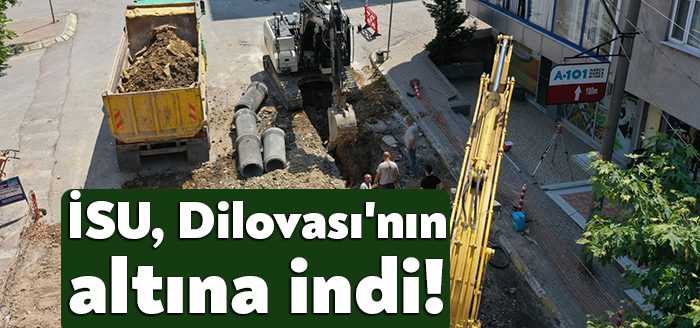 Kocaeli Büyükşehir Belediyesi’nin Dilovası İstiklal Caddesi’nde gerçekleştirdiği altyapı çalışması yoğun