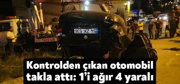 Kocaeli’nin İzmit ilçesinde sürücüsünün direksiyon hakimiyetini kaybetmesi neticesinde kontrolden çıkan