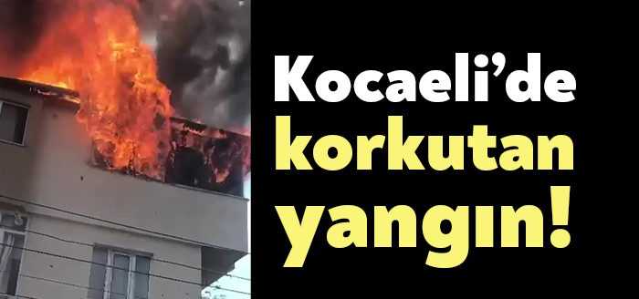 Kocaeli’nin Darıca ilçesinde bir binanın çatısında tadilat yapıldığı sırada yangın