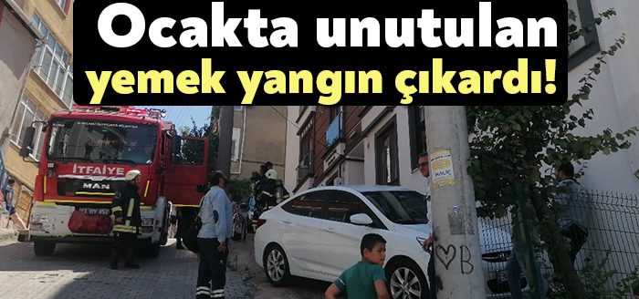 Kocaeli’nin Gebze ilçesinde ocakta unutulan yemek davlumbazın yanmasına sebep oldu.