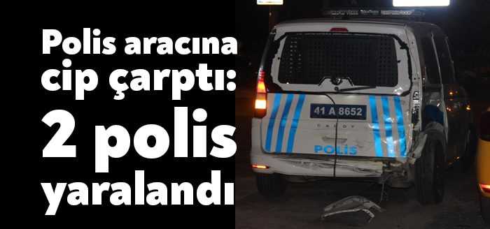 Kocaeli’nin İzmit ilçesinde yabancı plakalı cip, polis ekip otosuna çarptı.