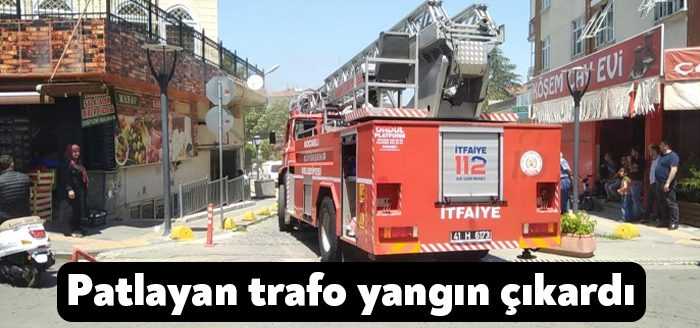 Kocaeli’nin Gölcük ilçesinde patlayan trafoda çıkan yangın, itfaiye ekipleri tarafından
