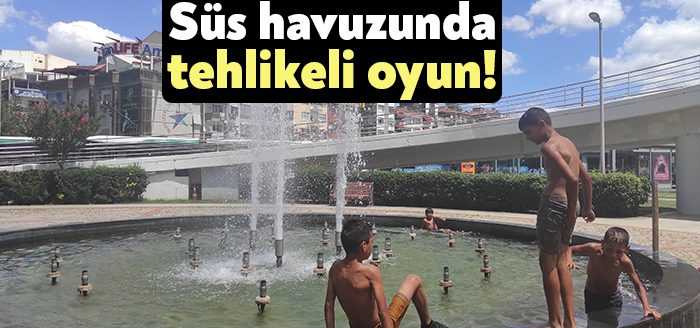 Kocaeli’de serinlemek için süs havuzuna giren çocuklar, faciaya adeta davetiye