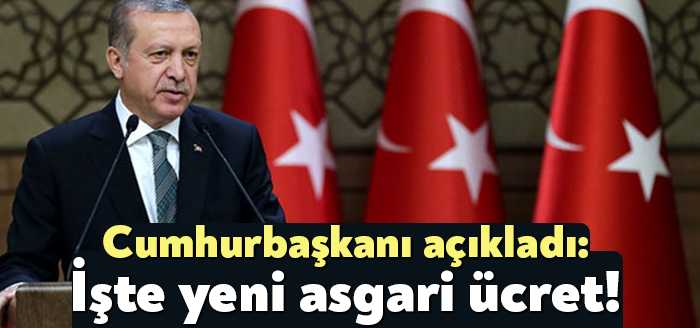 Cumhurbaşkanı Recep Tayyip Erdoğan, yeni asgari ücret zammını açıkladı. Asgari