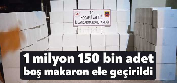 Kocaeli'de jandarma ekipleri tarafından yapılan operasyonda 1 milyon 150 bin
