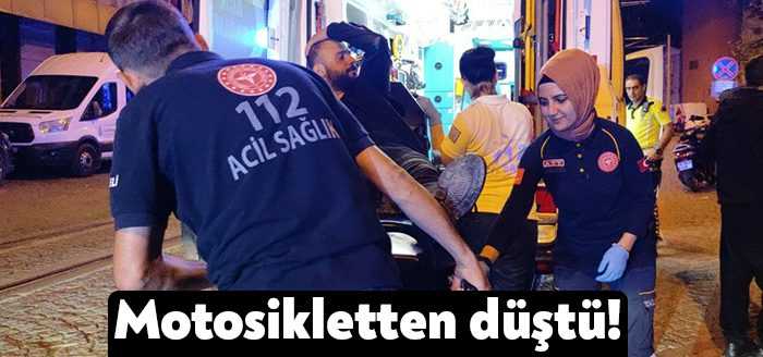  Kocaeli'de seyir halindeki motosikletten düşen yolcu hafif şekilde yaralandı.