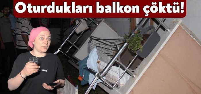 Kocaeli'nin Kartepe ilçesinde evli çiftin oturduğu balkon bir anda çöktü.