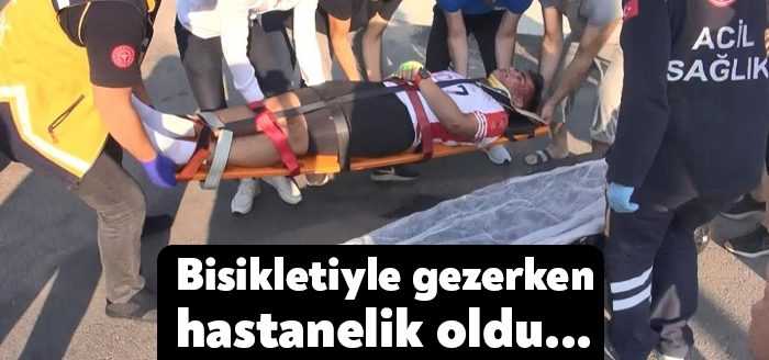 Kocaeli'nin Kartepe ilçesinde hafif ticari aracın bisiklete çarpması neticesinde kaza