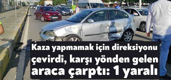 Kocaeli'nin İzmit ilçesinde önünde seyreden aracın kırmızı ışıkta ani fren