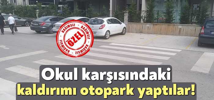 Kartepe Ertuğrulgazi Anadolu Lisesi çıkışında yaya geçidi karşısındaki kaldırım otopark
