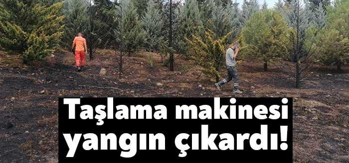 Kocaeli'nin Gebze ilçesinde ekiplerin taşlama makinesiyle çalışma yaptığı esnada çıkan
