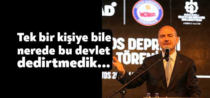 17 Ağustos Marmara Depremi anma etkinliğinde konuşan Bakan Soylu, ‘’Tek