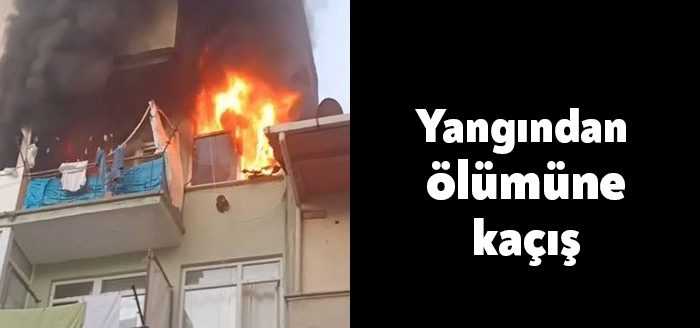 Kocaeli’nin Gölcük ilçesinde 4 katlı bir binanın 3. katında yangın