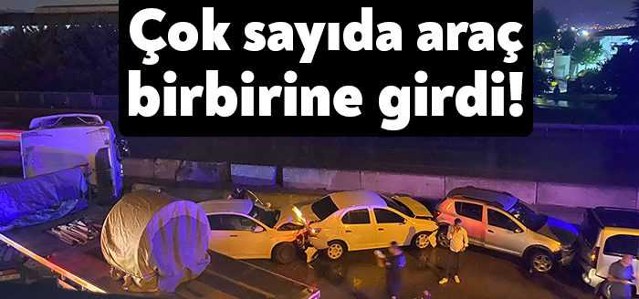 Kocaeli'nin İzmit ilçesinde D-100 istanbul istikametinde çok sayıda aracın karıştığı