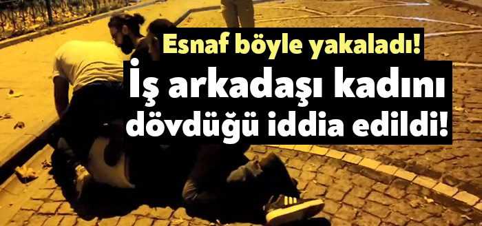Kocaeli'de genç kadını darp ettiği ileri sürülen şüpheli, esnaf tarafından