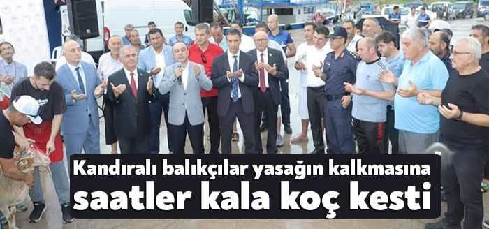 Kocaeli'nin Kandıralı ilçesinde balıkçılar, av yasağının kalkmasına saatler kala hazırlıklarını