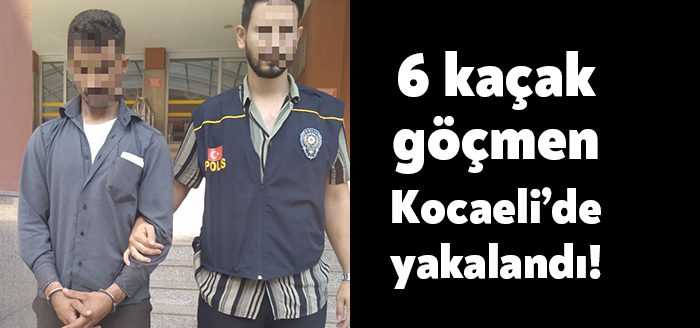 Kocaeli TEM Otoyolu’nda durdurulan araçta 6 düzensiz göçmen yakalanırken araç