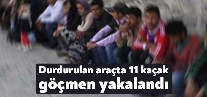 Kocaeli Bölge Trafik Şube Müdürlüğü önünde durdurulan araçta 11 kaçak