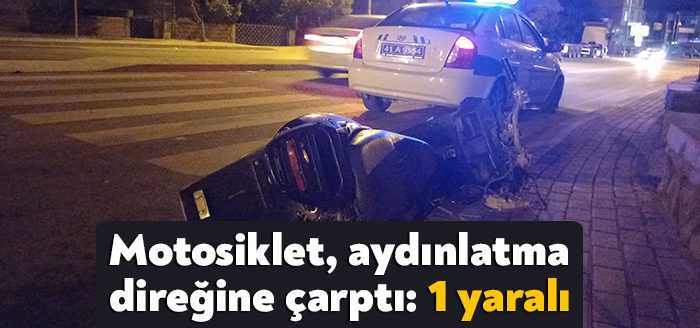 Kocaeli’de kontrolden çıkıp yol kenarındaki aydınlatma direğine çarpan motosikletin sürücüsü