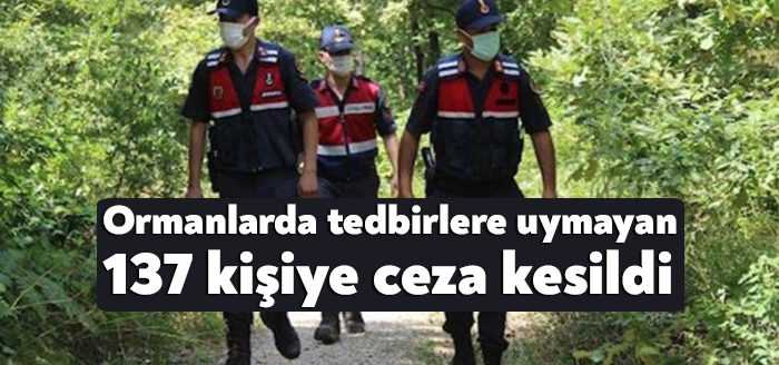 Ormanlara girişlerin yasaklandığı Kocaeli’de tedbirlere uymayan 137 kişiye ceza kesildi.
