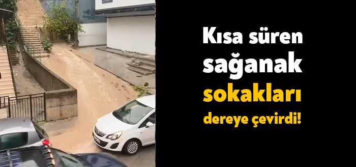 Kocaeli’de bir anda etkisini gösteren sağanak yağış yolları göle çevirdi.